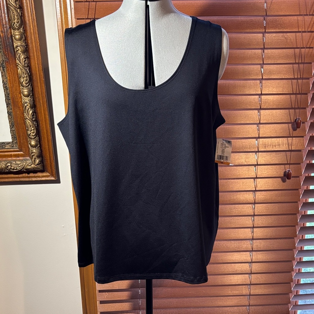 Karen Kane Size 3X Black Sleeveless Scoop Neck Women's Top NWT
